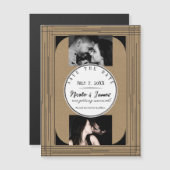 黒いクラフミニマルト線結婚の日付 (正面/裏面)