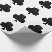 黒いクラブ-賭博カードのスーツ ラッピングペーパー (角)