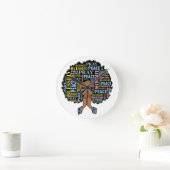 黒いクリスチャン女性メラニン祈女子 ラウンド壁時計 (ホーム)