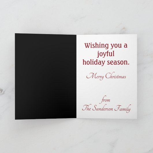 黒いクリスマスのアフリカ系アメリカ人のサンタクロース シーズンカード (内部)