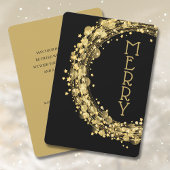 黒いクリスマスのサークルと星の非写真 シーズンカード