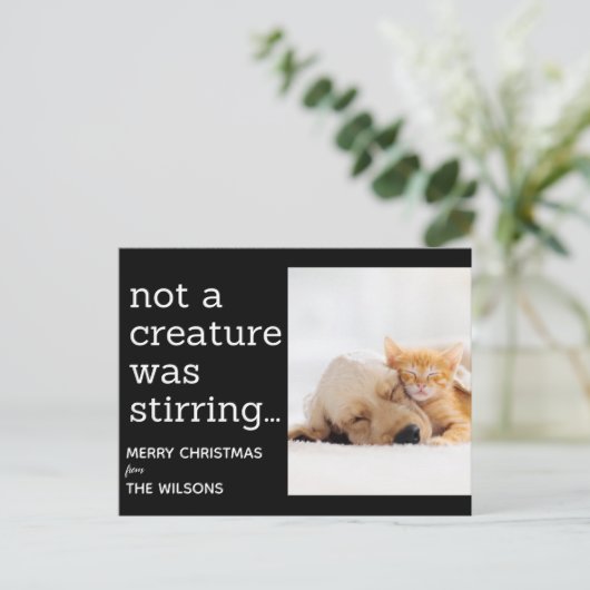 黒いクリスマスをかき混ぜている生き物はいなかった ポストカード (スタンド正面)