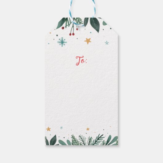 黒いクリスマスツリーを着た女性 ギフトタグ (裏面)