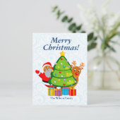 黒いクリスマスツリー、サンタクロース&ルドルフ。 シーズンポストカード (スタンド正面)