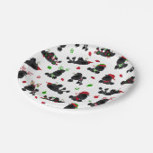 黒いクリスマスプードル白 ペーパープレート (アングル)