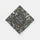 黒いクリスマスミニマルのエレガント植物写真 スタンダードランチョンナプキン (角)
