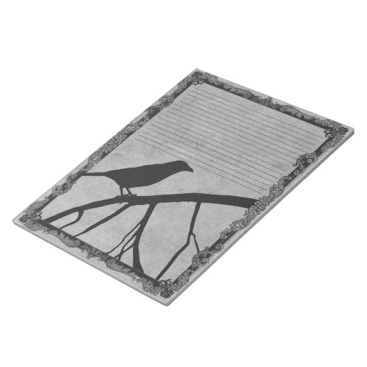 黒いクロウ華美フレーム上部がヴィンテージグレーで並ぶ ノートパッド (アングル)