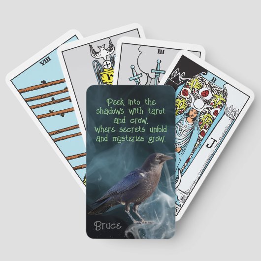 黒いクロウ魔女ティール(緑がかった色)煙/影に精通 トランプ (裏面)