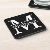 黒いクロスバモノグラムのー コースター (左側)