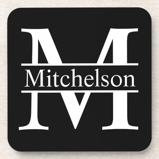 黒いクロスバモノグラムのー コースター (正面)