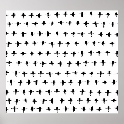 黒いクロス 手描きの幾何学模様 ポスター (正面)