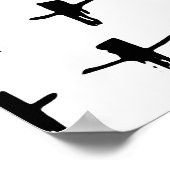 黒いクロス 手描きの幾何学模様 ポスター (角)