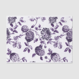 黒いクワの紫色のヴィンテージ花のToile No.2 薄葉紙