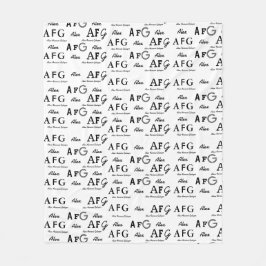 黒いクール名前のパターンを持つホワイトブランケット フリースブランケット