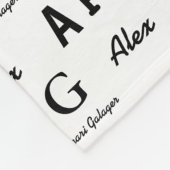 黒いクール名前のパターンを持つホワイトブランケット フリースブランケット (角)