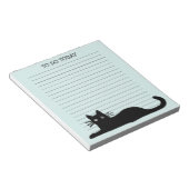 黒いクール子ネコのカスタム ノートパッド (アングル)