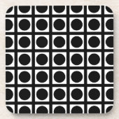 黒いグエレガントリッドドット コースター (正面)