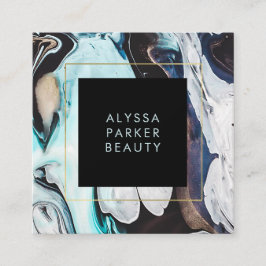 黒いグモダンラムのインクが渦巻く スクエア名刺