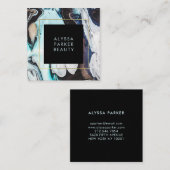 黒いグモダンラムのインクが渦巻く スクエア名刺 (正面/裏面)