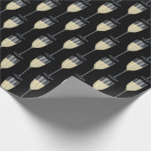 黒いグラスに白ワイン ラッピングペーパー (角)