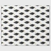 黒いグラデーションのキャップを白いラッピング紙 ラッピングペーパー (フラット)