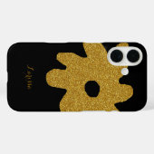 黒いグラフィックの黄金の花 Case-Mate iPhoneケース (裏面 (横))