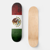 黒いグランジメキシコの旗 スケートボード (正面)