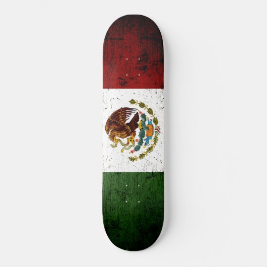 黒いグランジメキシコの旗 スケートボード (正面)