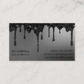 黒いグリッターが灰色で滴る 名刺 (裏面)