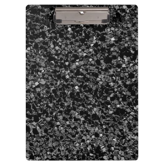 黒いグリッターのクリップボード クリップボード (正面)