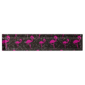 黒いグリッターのピンクのフラミンゴ デスクネームプレート (正面)