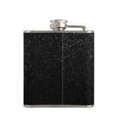 黒いグリッターのモノグラム フラスク (裏面)