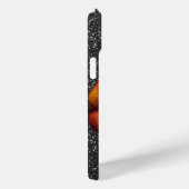 黒いグリッターの唇が輝く金ゴールド Case-Mate iPhoneケース (裏面 / 右)