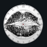 黒いグリッターの唇 ダーツボード<br><div class="desc">黒いグリッターの唇。 デザインは他のプロダクトで利用できます。</div>