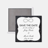 黒いグリッターの無限保存日付の磁石 マグネット (正面/裏面)