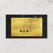 黒いグリッターの背景とフェイク金ゴールド 名刺 (裏面)