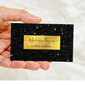 黒いグリッターの背景とフェイク金ゴールド 名刺