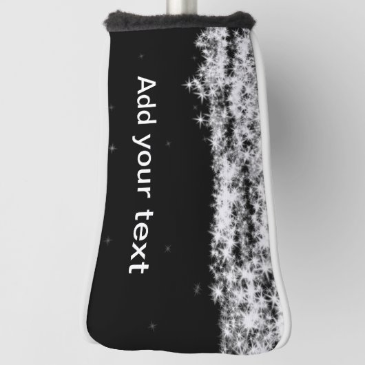 黒いグリッターの輝く星が、テキストcを追加します。 ゴルフヘッドカバー (回転90)