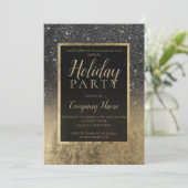 黒いグリッターの金ゴールドビジネス企業のなクリスマス2 招待状 (スタンド正面)