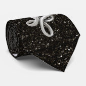 黒いグリッターの随時交差積み ネクタイ (ロール)