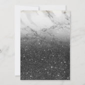 黒いグリッターモダンの大理石グラデーション21歳 招待状 (裏面)