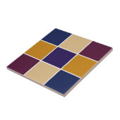 黒いグリッドに鮮やかな紫色のブルースとゴールド タイル (側面)