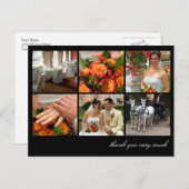 黒いグリッドコラージュ6枚の写真の思い出感謝していを ポストカード (正面/裏面)