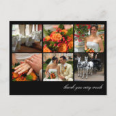 黒いグリッドコラージュ6枚の写真の思い出感謝していを ポストカード (正面)