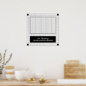 黒いグリッドフォト ポスター (キッチン)