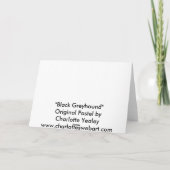 黒いグレイハウンド元の犬の芸術の挨拶状 カード (裏面)