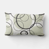 黒いグレーと白のランダム円パターン枕 ランバークッション (裏面)