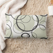 黒いグレーと白のランダム円パターン枕 ランバークッション (ブランケット)