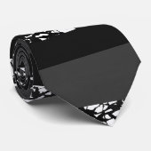 黒いグレーと白の抽象芸術ブロックストライプ ネクタイ (ロール)