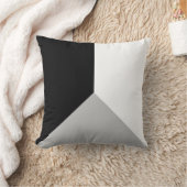 黒いグレーと白の抽象芸術幾何形状 クッション (ブランケット)